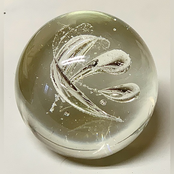 Vintage Murano Style Double Helix Swirl Controlled Bubble Art Glass Paperweight - Picture 11 of 14